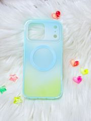 Case Ốp điện thoại iPhone Ombre Xanh Vàng Có Nút Control Magsafe iPhone 13/14/15/16/17Pro/Promax