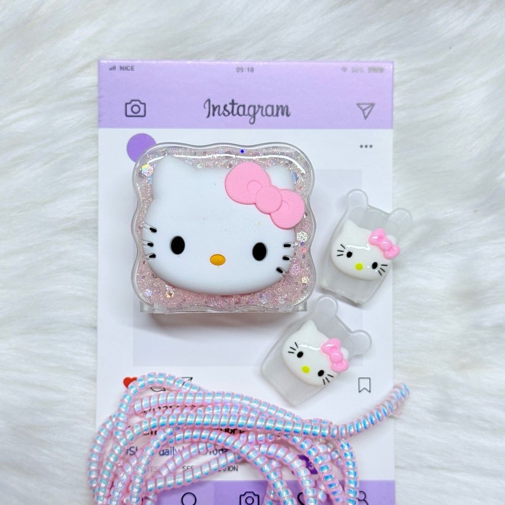 COMBO BẢO VỆ CÓC CÁP SẠC HELLO KITTY