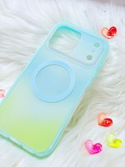 Case Ốp điện thoại iPhone Ombre Xanh Vàng Có Nút Control Magsafe iPhone 13/14/15/16/17Pro/Promax