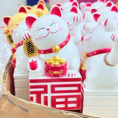 MÈO THẦN TÀI Đế Chữ Tàu - Mèo May Mắn - TẾT SIZE LỚN