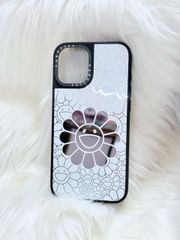 Case Ốp Điện thoại iPhone Hoa Cười Gương Nền Trắng x Murakami Flower Mirror CaseTify iPhone 17/16/Promax