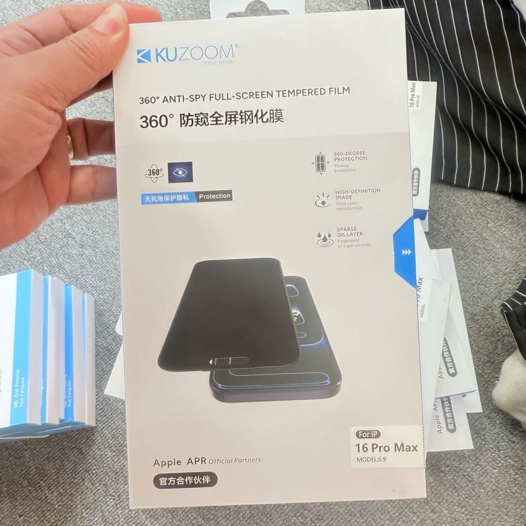 CƯỜNG LỰC Siêu Đẹp Cao cấp Chính Hãng Chống Nhìn Trộm KUZOOM UPGRADE 360 ĐỘ