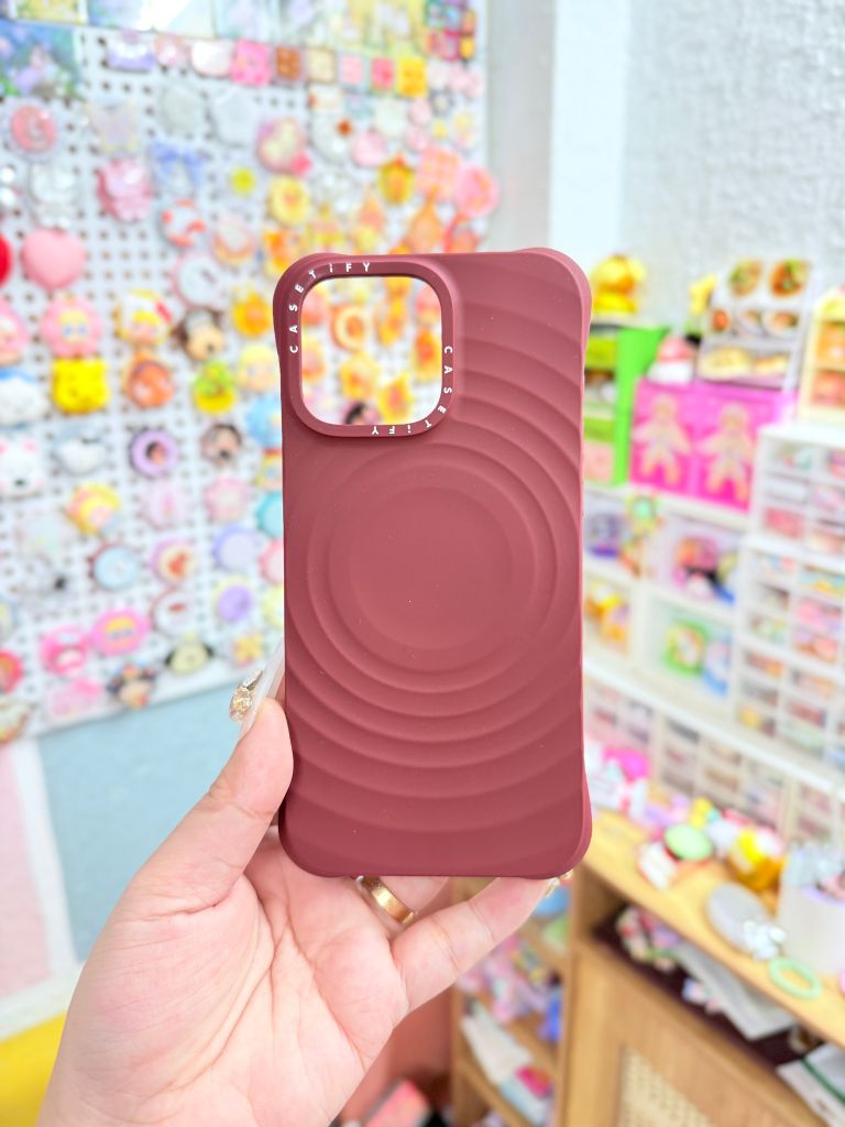 Case Ốp Điện thoại iPhone Casetify Ripple Case ĐỎ ĐÔ Magsafe Basic iPhone 17/16/15Pro/Promax