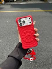 Case Ốp Điện thoại iPhone TAKASHI MURAKAMI x CASETiFY FLOWERS BLOOM Màu Đỏ Basic iPhone 17/16/15Pro/Promax