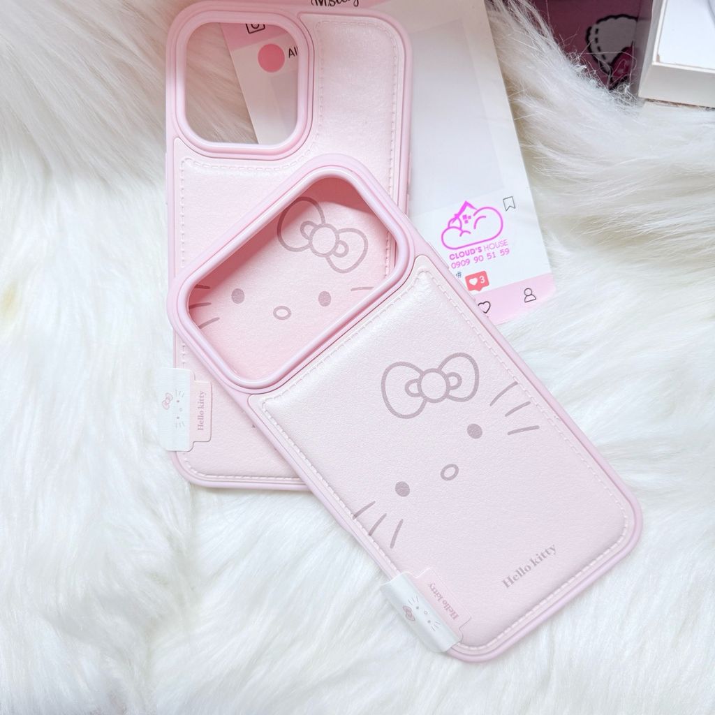 Case Ốp điện thoại iPhone Da Phao Hồng Babe Hello Kitty iPhone 13/14/15/16/17Pro/Promax