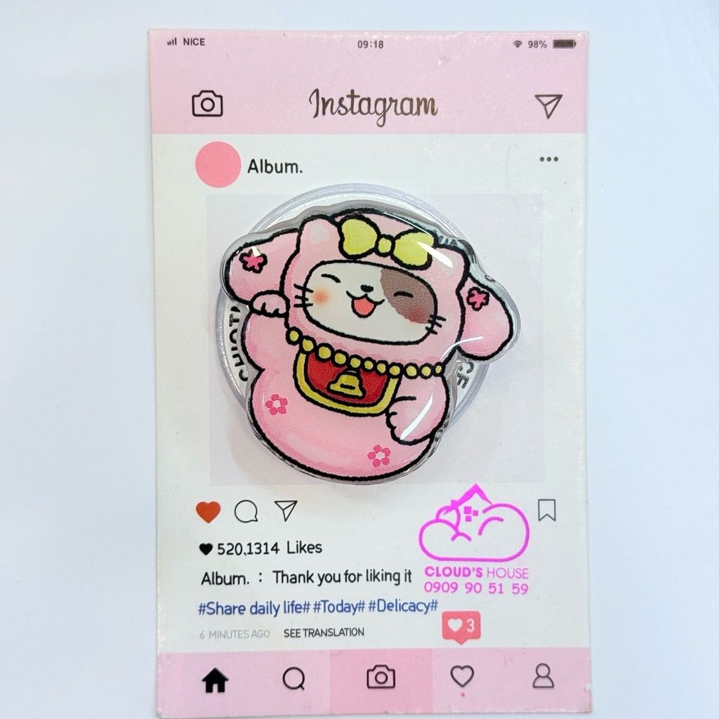 POPSOCKET Magsafe Nam Châm Hít Mẫu Mèo May Mắn Thần Tài TẾT 2026