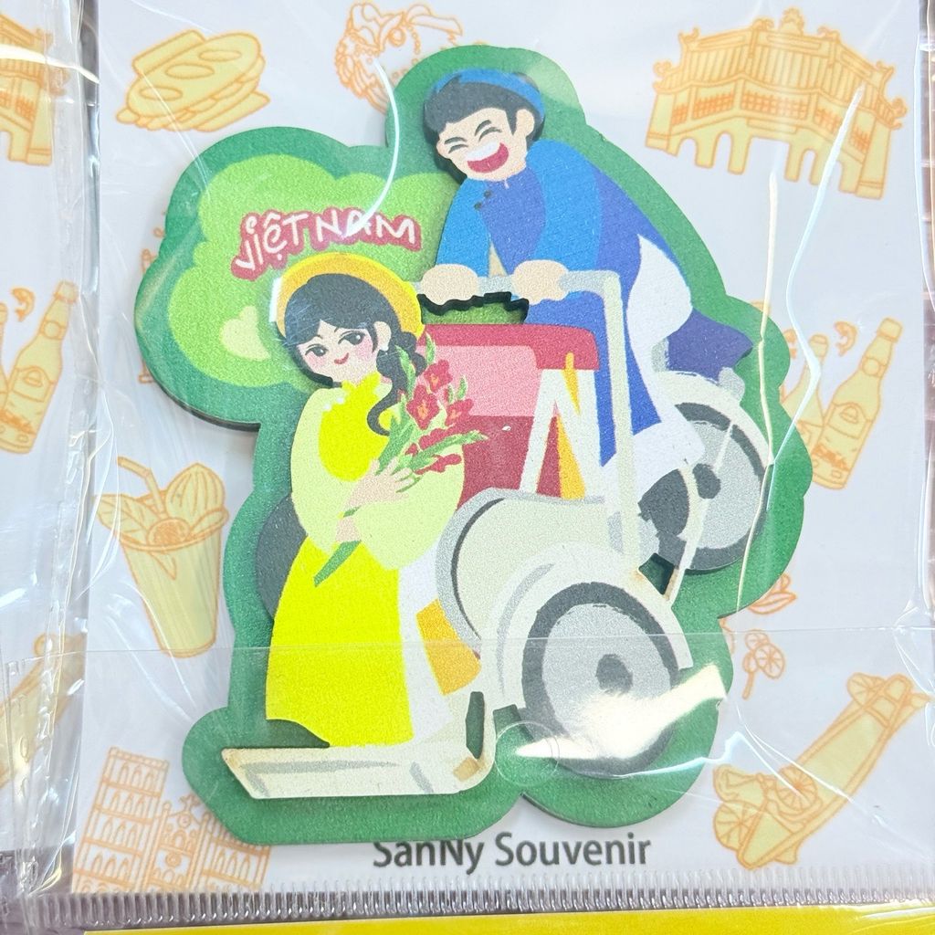 Nam châm Gỗ 3D Trang Trí Tủ Lạnh Fridge Magnet - Hình Ảnh Con Người Việt Nam - Món Ăn Việt Nam - Quà lưu niệm Việt Nam