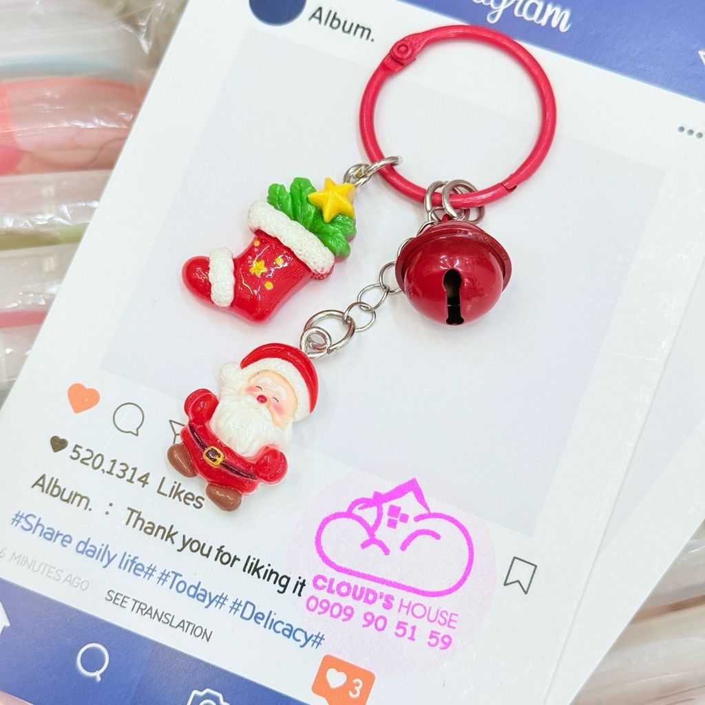 Móc Treo điện thoại, phụ kiện túi xách Giáng sinh Noel mẫu 2 charm