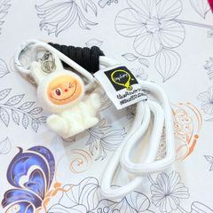 Dây đeo ngắn móc tay LABUBU chất dù giữ điện thoại màu phối trơn ( DÂY NGẮN) - kèm móc hoạt hình