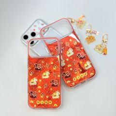 Case Ốp điện thoại iPhone Ngựa Cõng Vàng & Cõng Túi Tiền Ánh Xà Cừ Đỏ iPhone 12/13/14/15/16/17Pro/Promax - TẾT