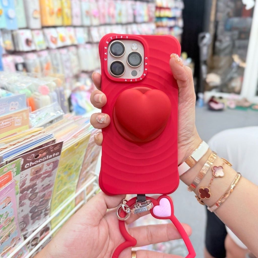 Case Ốp Điện thoại iPhone Casetify Ripple Case Đỏ Magsafe Basic iPhone 17/16/15Pro/Promax