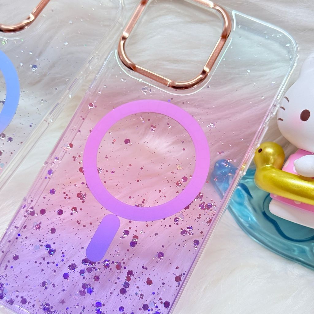 Case Ốp điện thoại iPhone Likgus Trong Ombre Nhiều Màu Bling Bling Magsafe iPhone 16/17/Promax