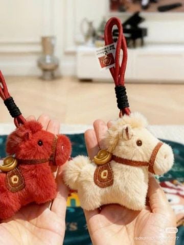 Móc Treo/ Móc Khóa Ngựa Gấu Bông Mã Đáo Thành Công Tài Lộc Tết