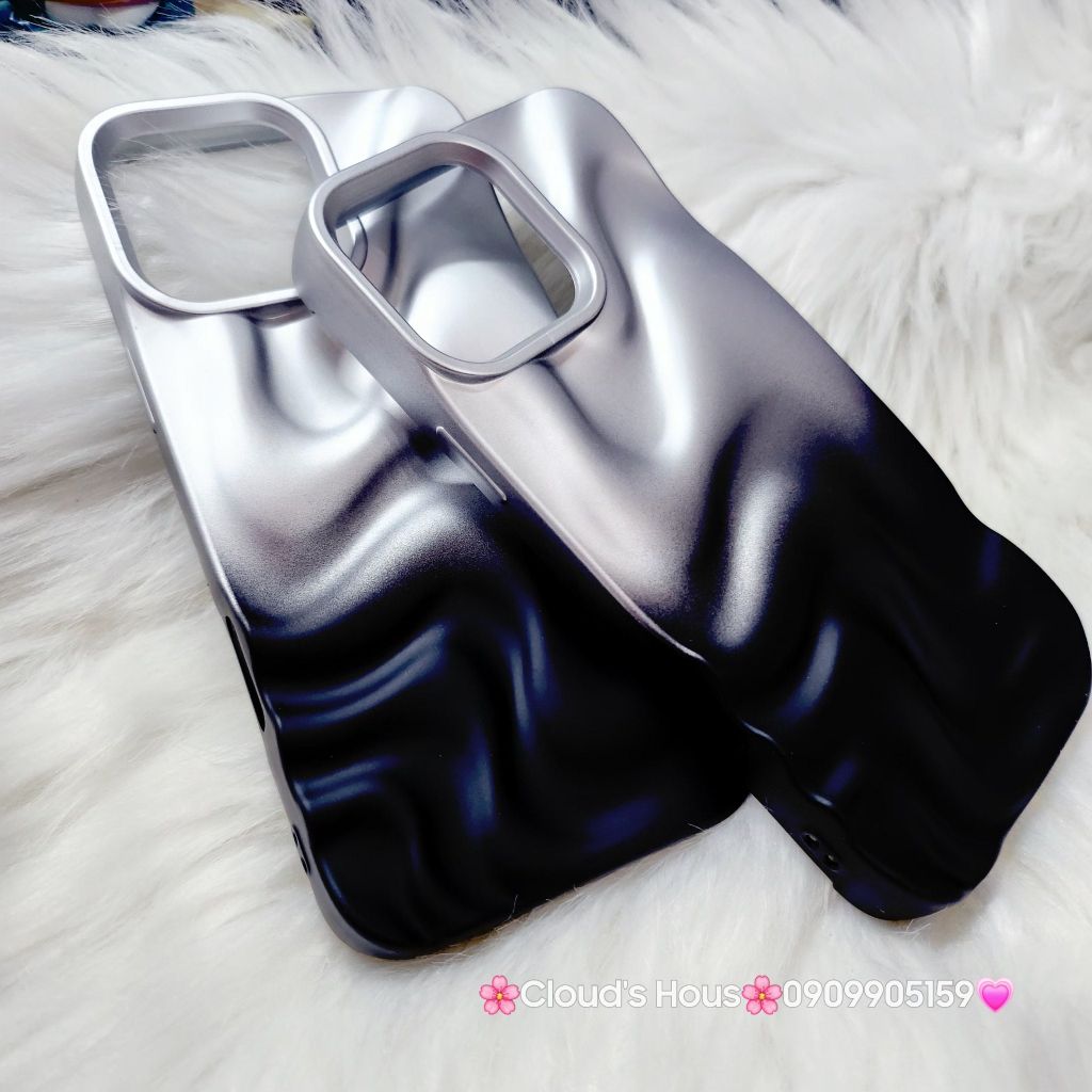 Case Ốp điện thoại iPhone Gợn Sóng Ombre Đen iPhone 13/14/15/16/Pro/Promax