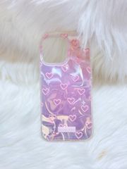 Case Ốp điện thoại iPhone Tim Hồng Ánh Bạc Hồng Hologram iPhone 12/13/14/15/16/Pro/Promax