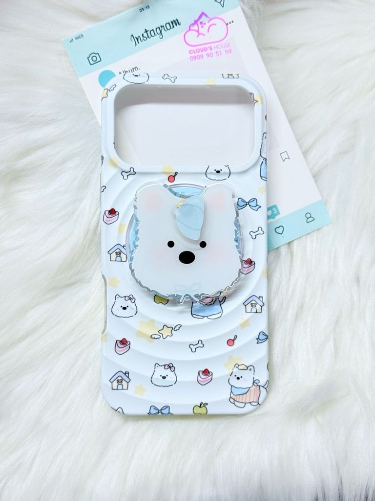 Case Ốp điện thoại iPhone Chó Trắng Cute Magsafe Basic iPhone 17/16/15/14/13/12/Pro/Promax