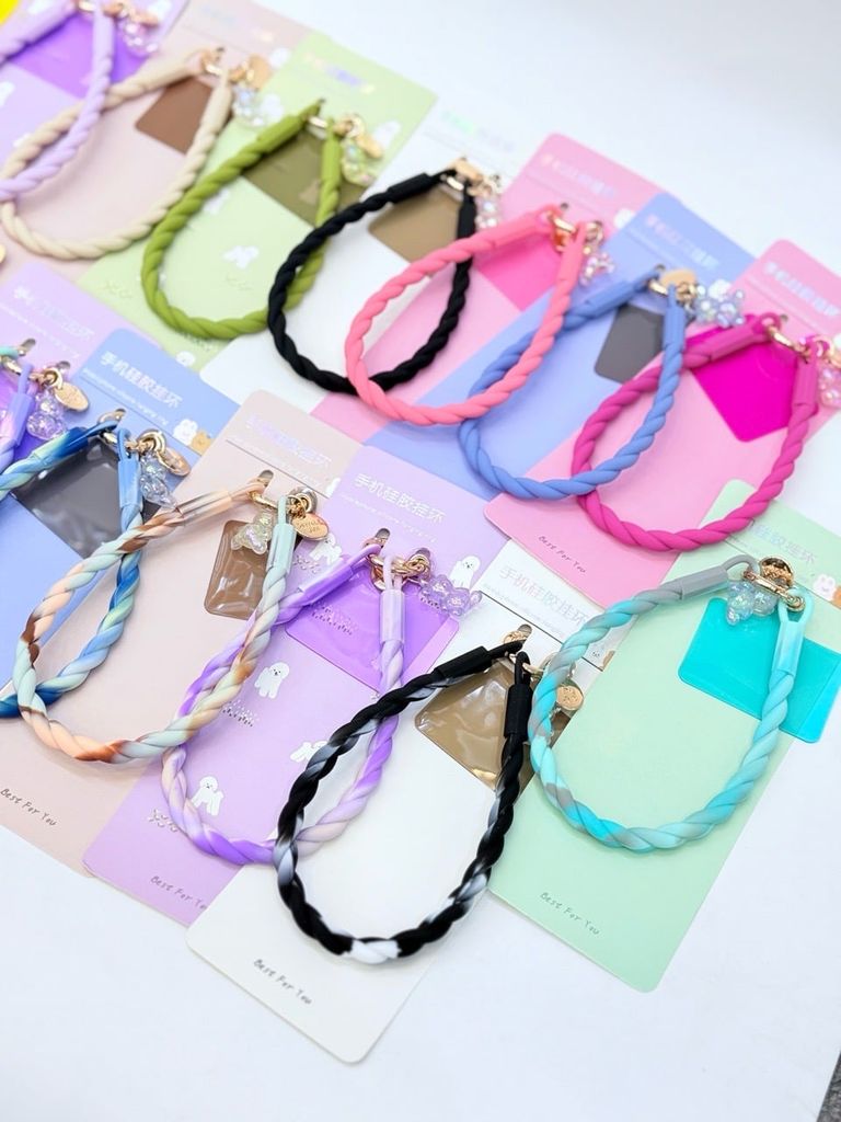 DÂY Xoắn Quẩy Charm Gấu Silicone CHỐNG BẨN kèm charm