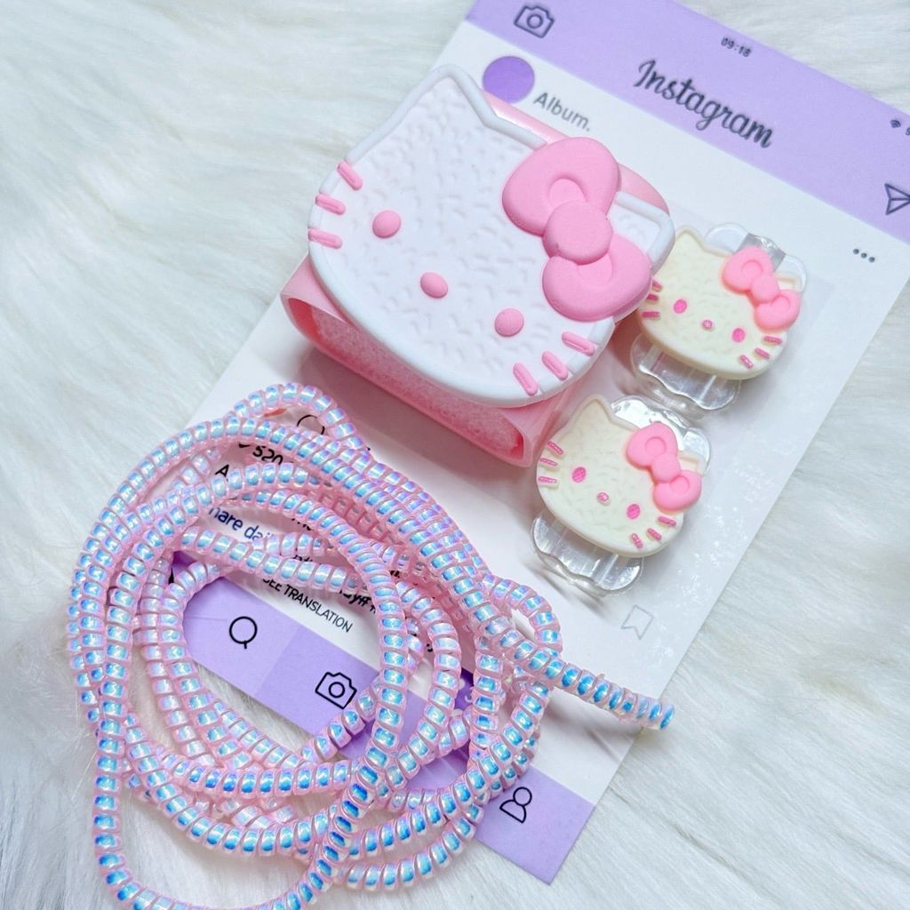 COMBO BẢO VỆ CÓC CÁP SẠC HELLO KITTY