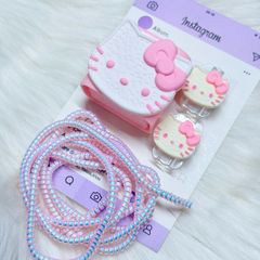 COMBO BẢO VỆ CÓC CÁP SẠC HELLO KITTY