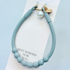 DÂY BI CHARM HOA Ngọc Trai Silicone CHỐNG BẨN kèm charm
