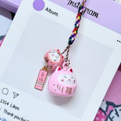 Móc Điện Thoại Mèo Lớn Mèo Nhỏ Móc Túi Phụ Kiện Đẹp nhiều màu (ánh hologram)