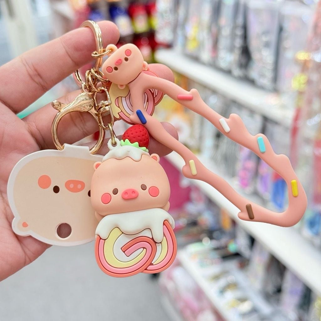 Móc Khóa Heo Cute Dây Nhựa