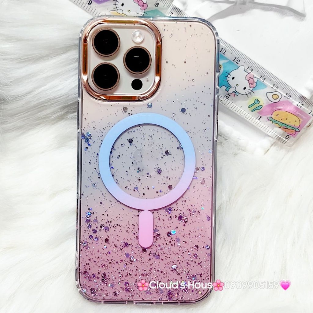 Case Ốp điện thoại iPhone Likgus Trong Ombre Nhiều Màu Bling Bling Magsafe iPhone 16/17/Promax