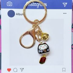 Móc Khóa Móc Treo Mèo Móc Túi Phụ Kiện Đẹp Mèo Thần Tài Mini Có Chuông, chất liệu kim loại Đài Loan (TAIWAN)