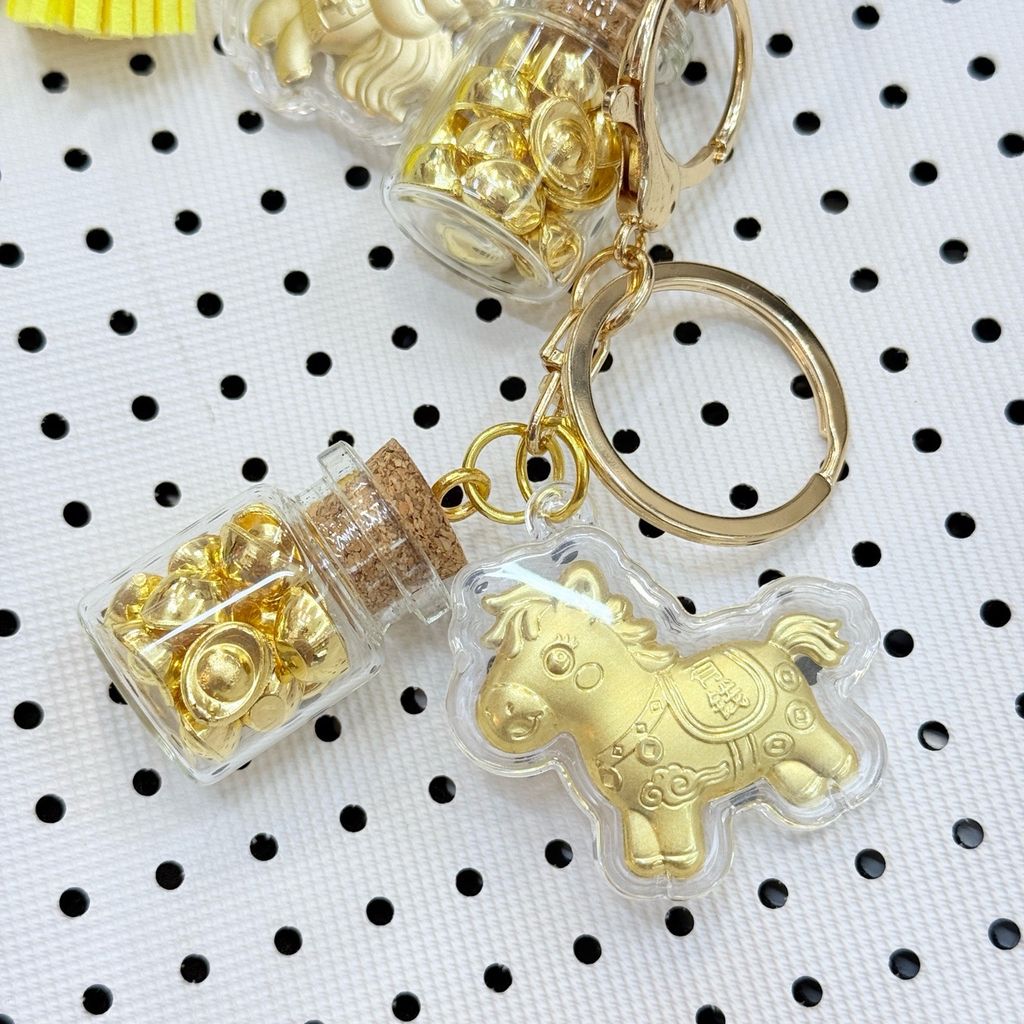 MÓC KHÓA NGỰA VÀNG KÈM HỦ VÀNG- TẾT