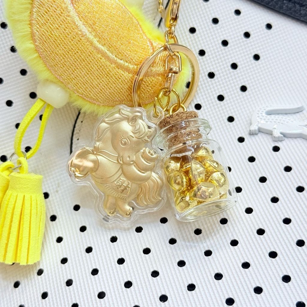 MÓC KHÓA NGỰA VÀNG KÈM HỦ VÀNG- TẾT