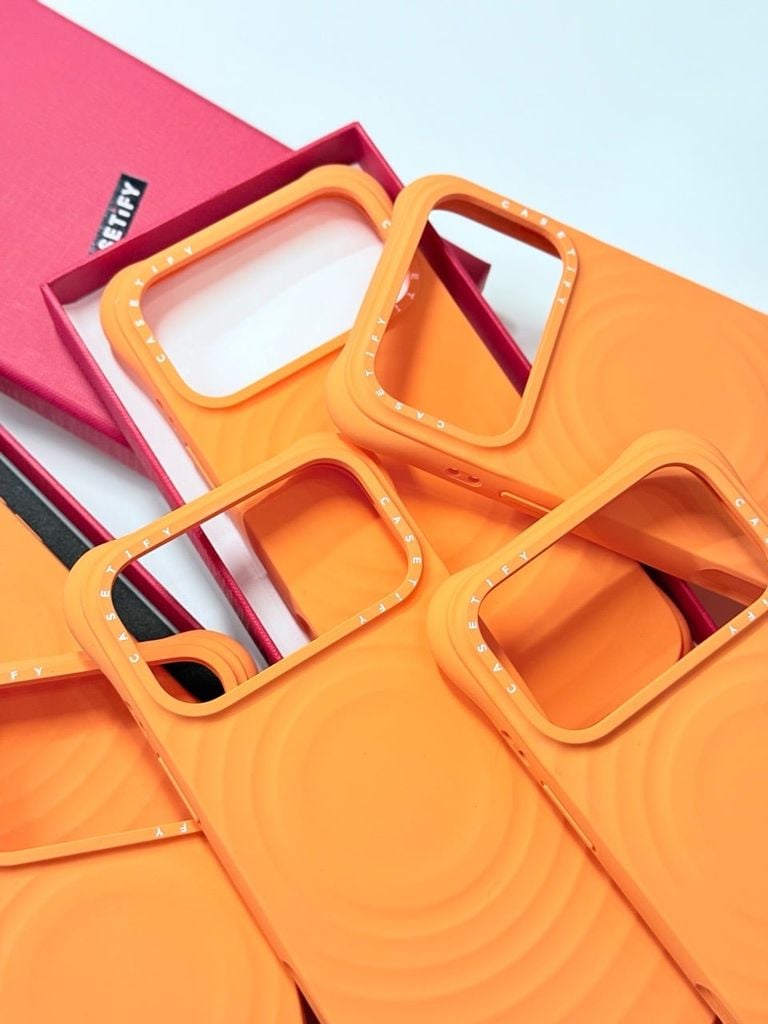 Case Ốp Điện thoại iPhone Casetify Ripple Case Cam - Orange Magsafe Basic iPhone 17/16/15Pro/Promax