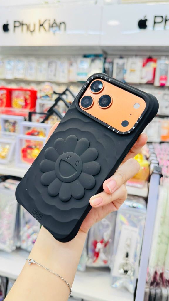 Case Ốp Điện thoại iPhone TAKASHI MURAKAMI x CASETiFY FLOWERS BLOOM Màu Đen Basic iPhone 17/16/15Pro/Promax