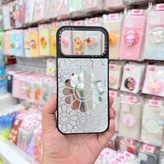 Case Ốp Điện thoại iPhone Hoa Cười Gương Nền Trắng x Murakami Flower Mirror CaseTify iPhone 17/16/Promax