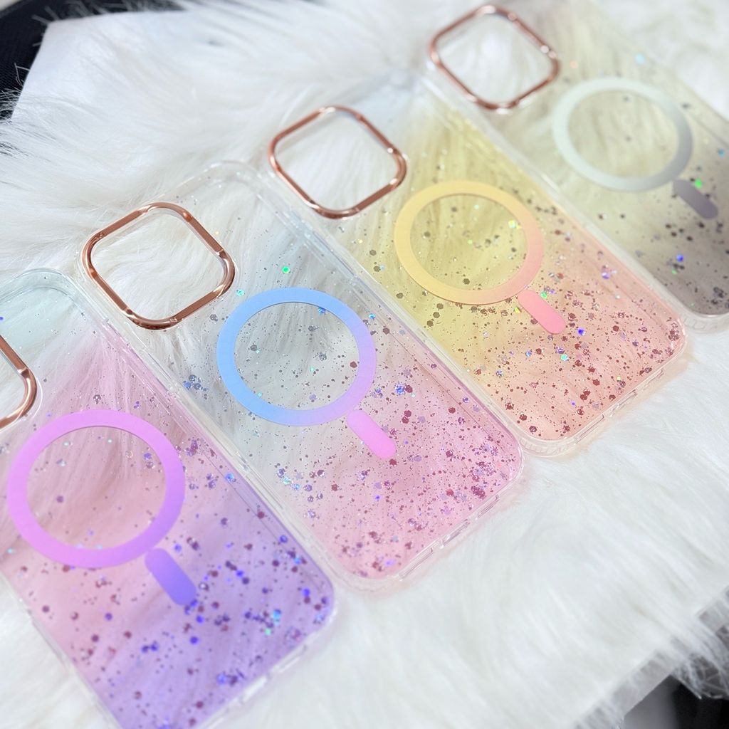 Case Ốp điện thoại iPhone Likgus Trong Ombre Nhiều Màu Bling Bling Magsafe iPhone 16/17/Promax