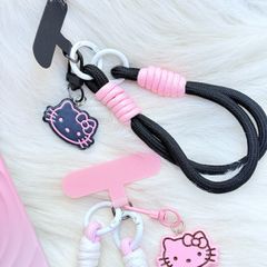 Dây đeo ngắn móc tay chất dù giữ điện thoại màu phối trơn ( DÂY NGẮN) - kèm móc hoạt hình các mẫu