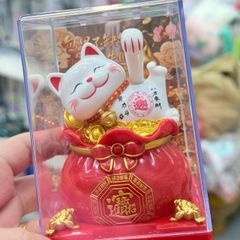 MÈO THẦN TÀI Có Chuông Nằm/ Ngồi Tài lộc trên Túi Tiền Vẫy Tay