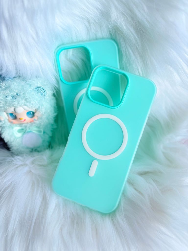 Case Ốp điện thoại iPhone Magsafe Trơn 2 Lớp Basic màu Xanh Pastel iPhone 13/14/15/16/Pro/Promax