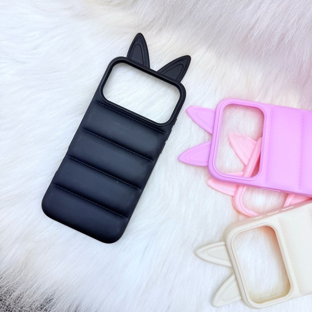 Case Ốp điện thoại iPhone phao Tai MÈO chất silicone iPhone 15/16/17Pro/Promax