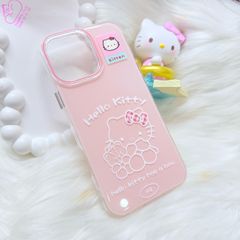 Case Ốp điện thoại iPhone Hello Kitty Hồng Pastel ánh nhũ Kute iPhone 13/14/15/16/17/Pro/Promax (Kitten)