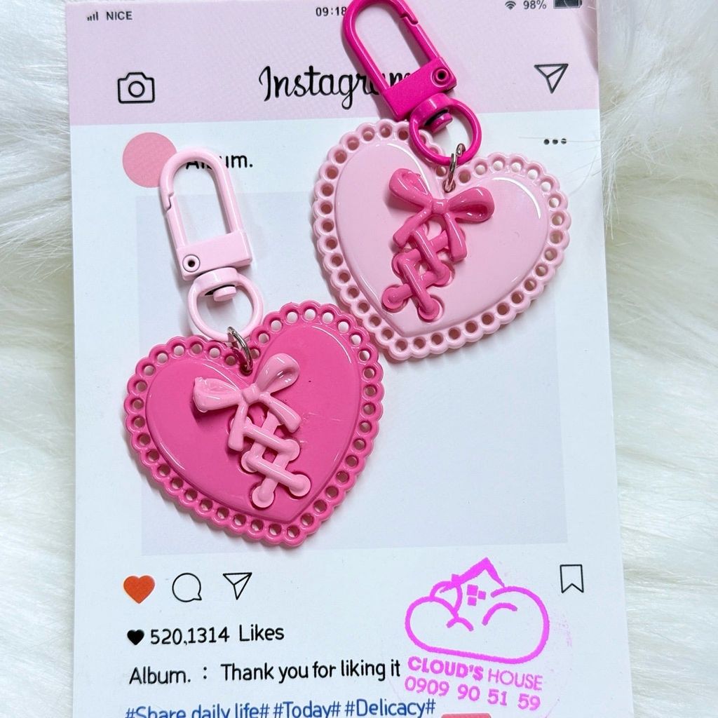 Móc treo điện thoại mini cute dễ thương - MẪU TRÁI TIM