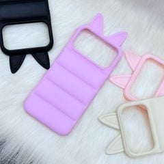 Case Ốp điện thoại iPhone phao Tai MÈO chất silicone iPhone 15/16/17Pro/Promax