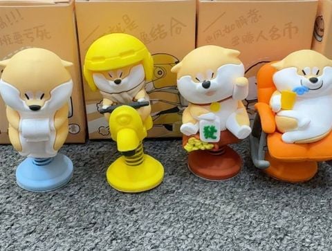 Bộ Tượng Chó ShiBa cute trang trí bàn làm việc để xe oto, đồ chơi vô tri để bàn dễ thương