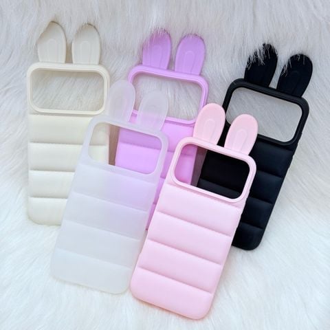 Case Ốp điện thoại iPhone Tai THỎ chất silicone phao  iPhone 15/16/17Pro/Promax