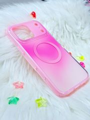Case Ốp điện thoại iPhone Ombre Hồng Trắng Có Nút Control Magsafe iPhone 13/14/15/16/17Pro/Promax