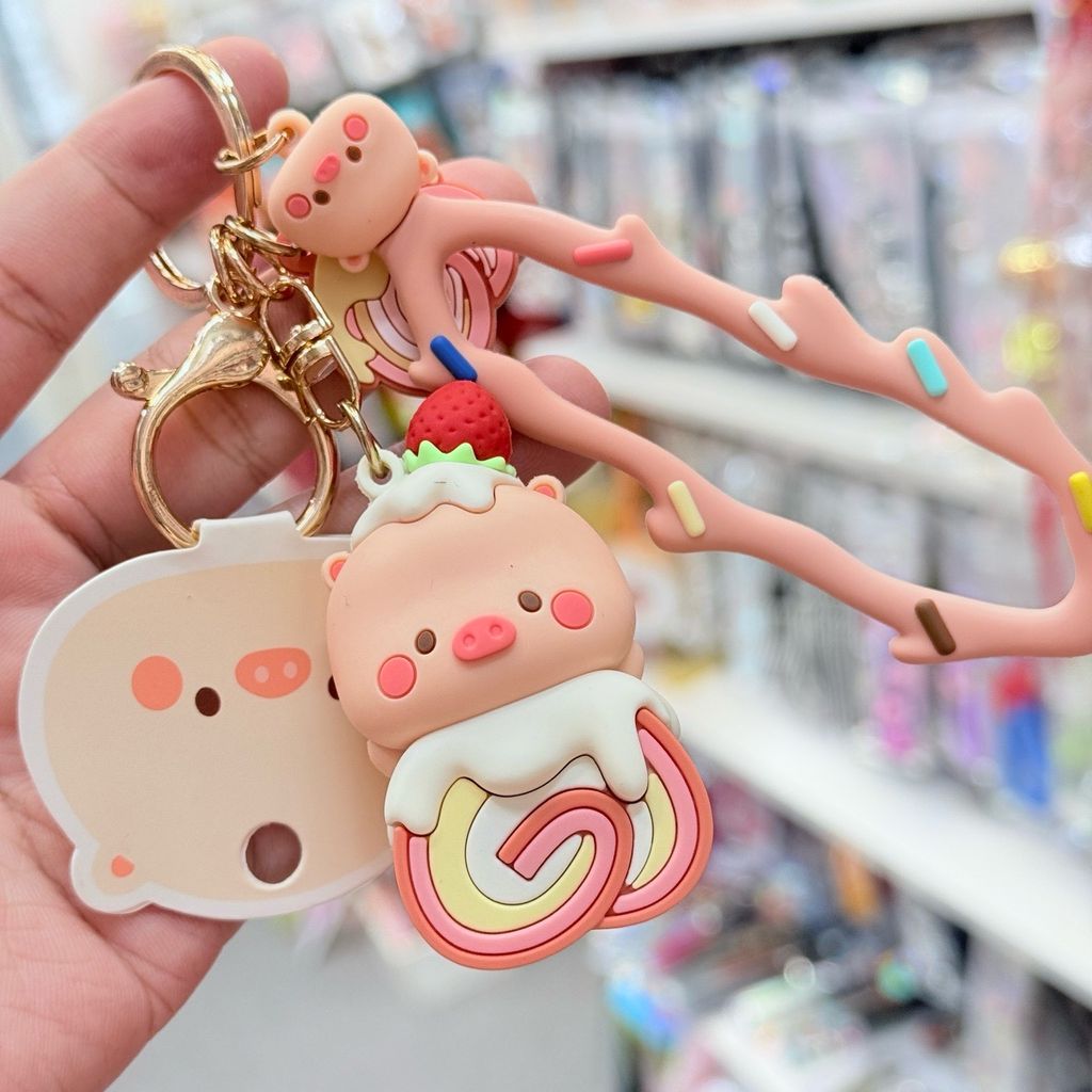 Móc Khóa Heo Cute Dây Nhựa