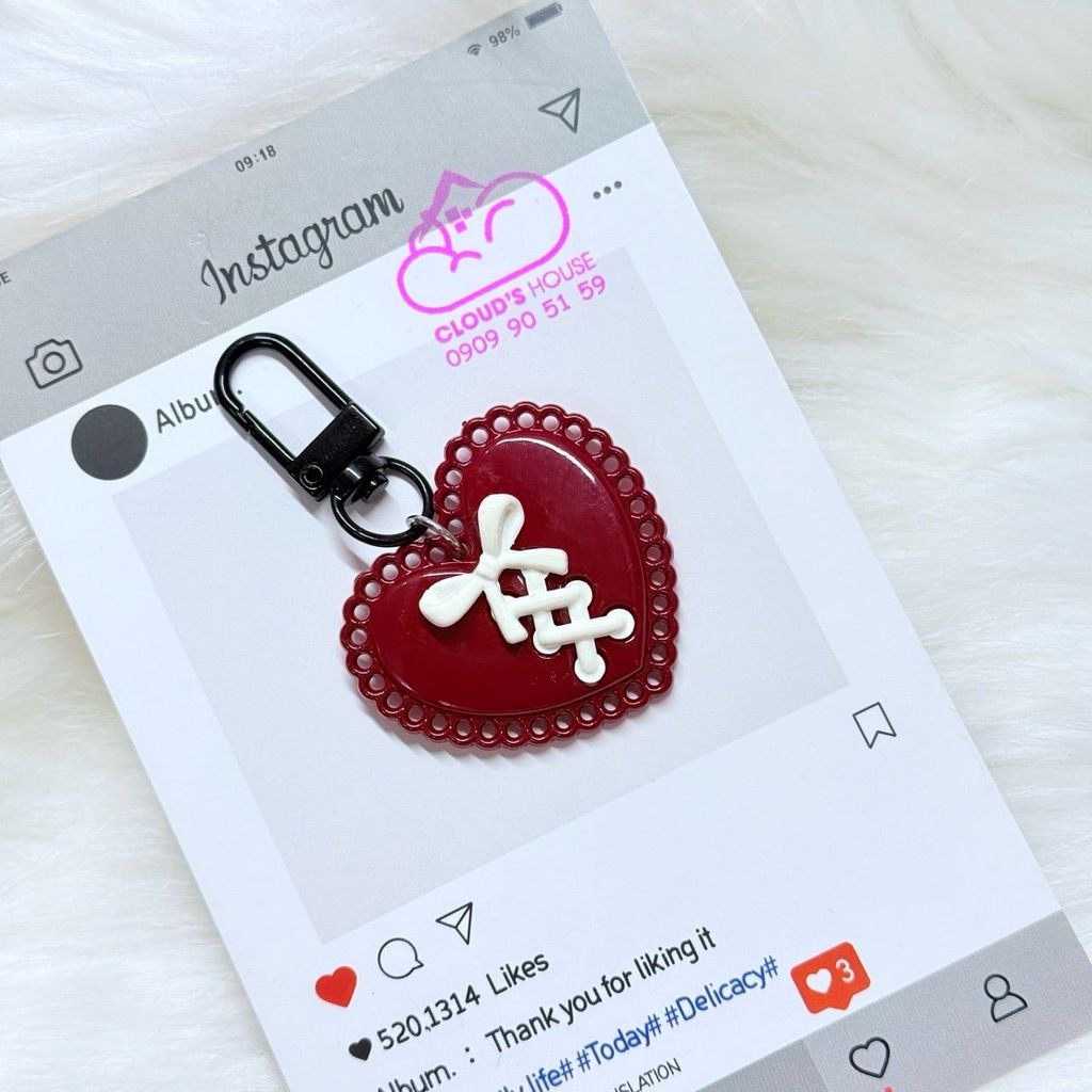 Móc treo điện thoại mini cute dễ thương - MẪU TRÁI TIM