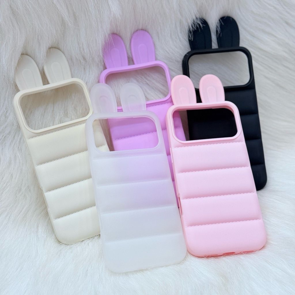 Case Ốp điện thoại iPhone Tai THỎ chất silicone phao  iPhone 15/16/17Pro/Promax