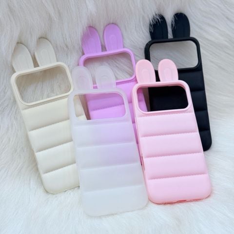 Case Ốp điện thoại iPhone Tai THỎ chất silicone phao  iPhone 15/16/17Pro/Promax