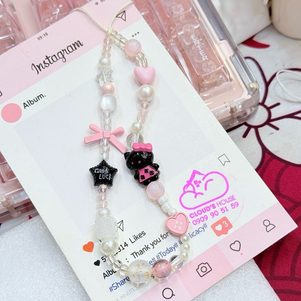 Dây đeo điện thoại ngắn Hello Kitty charm Kute (Quảng Châu, Thái Lan)