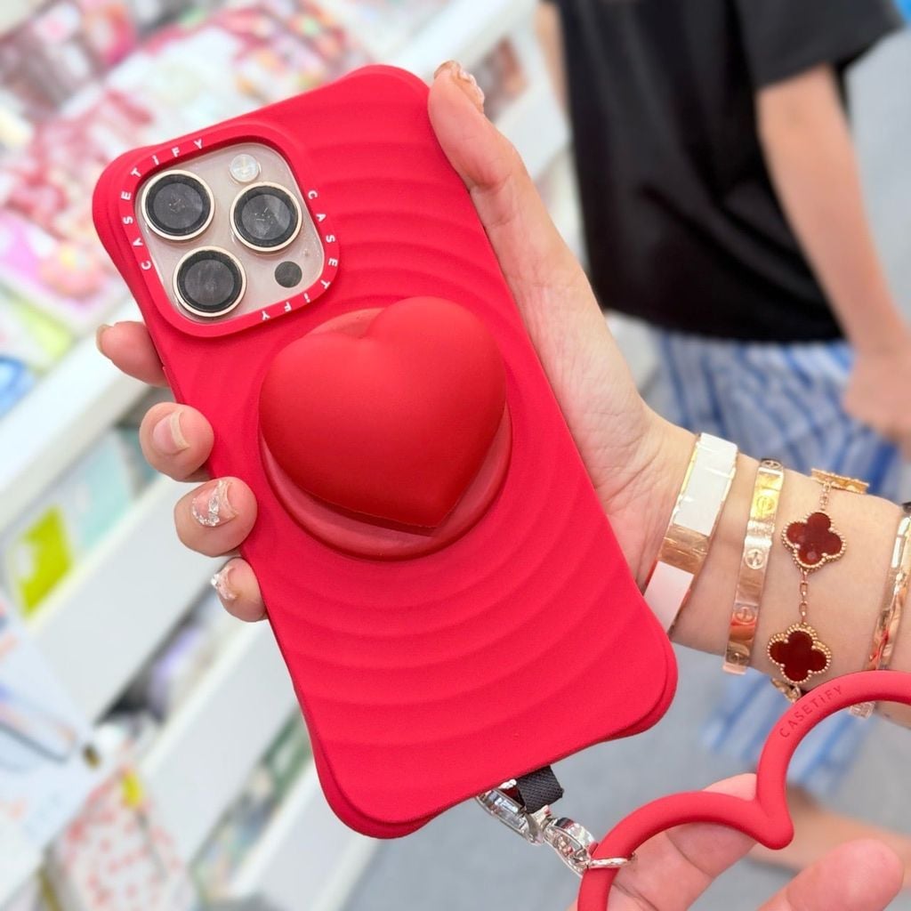 Case Ốp Điện thoại iPhone Casetify Ripple Case Đỏ Magsafe Basic iPhone 17/16/15Pro/Promax